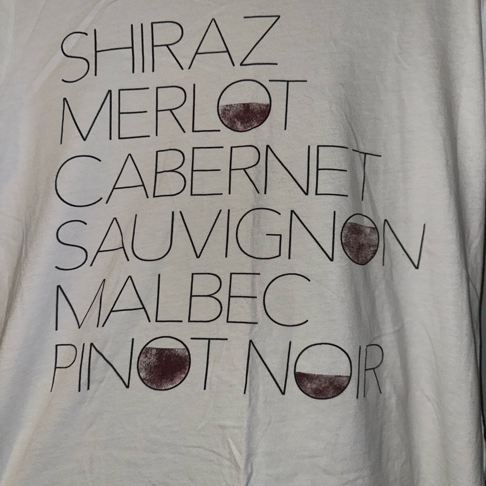 J. Crew White Short Sleeve Tee with Wine Graphic